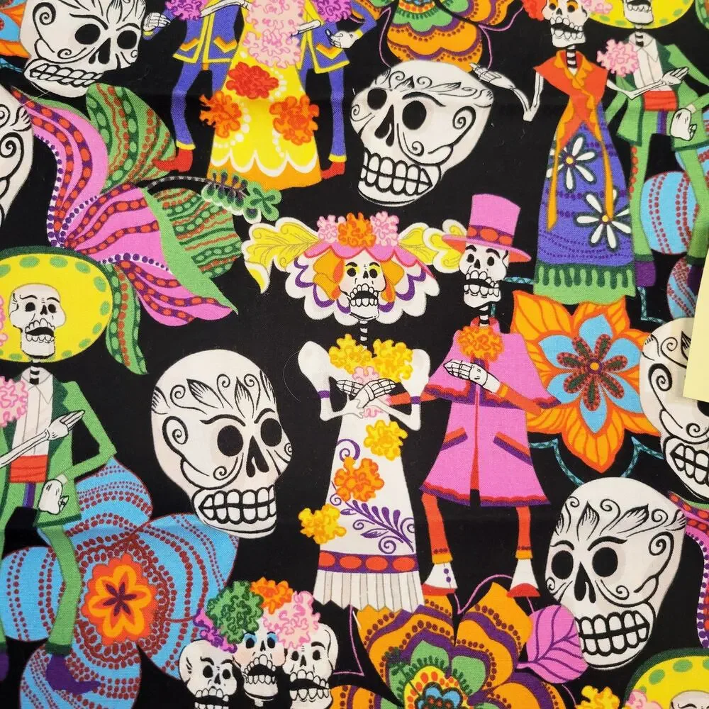 3 Pc Cotton Fabric Dia de los Muertos Solid 22x25–14x22